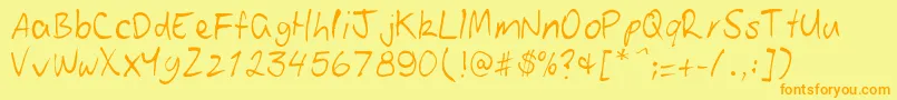 Patoskript Font – Orange Fonts on Yellow Background