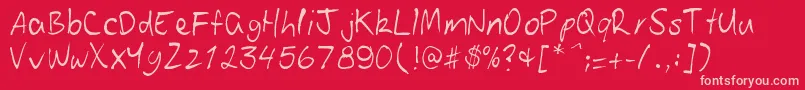Patoskript Font – Pink Fonts on Red Background