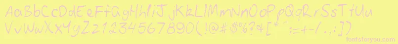 Patoskript Font – Pink Fonts on Yellow Background