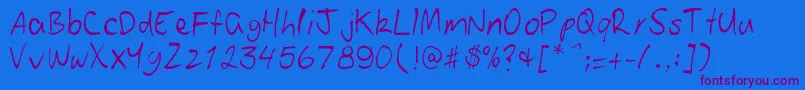 Patoskript Font – Purple Fonts on Blue Background