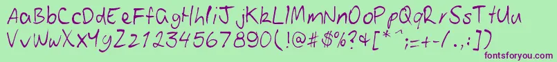 Patoskript Font – Purple Fonts on Green Background