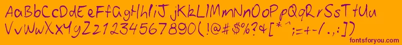 Patoskript Font – Purple Fonts on Orange Background