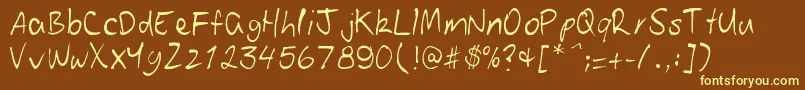 Patoskript Font – Yellow Fonts on Brown Background