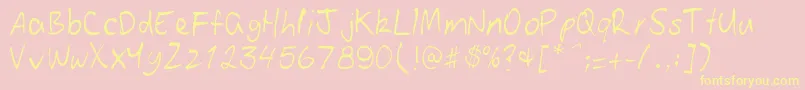 Patoskript Font – Yellow Fonts on Pink Background