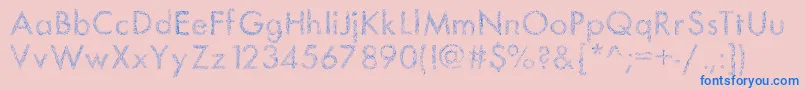 Drawman Font – Blue Fonts on Pink Background