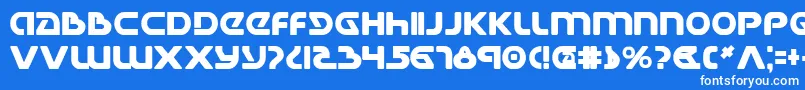 フォントUniversal Jack Bold – 青い背景に白い文字