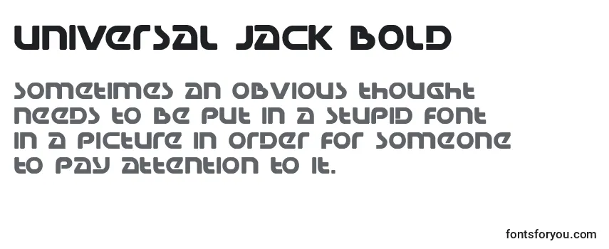 Überblick über die Schriftart Universal Jack Bold