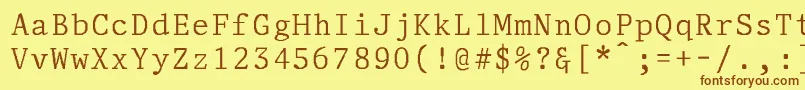 Шрифт AdjutantNormal – коричневые шрифты на жёлтом фоне