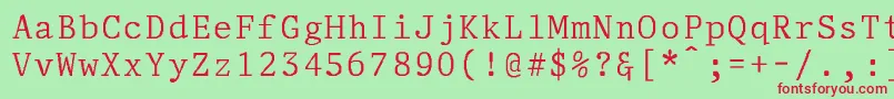 AdjutantNormal Font – Red Fonts on Green Background