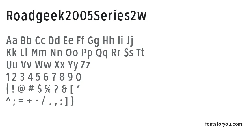 Шрифт Roadgeek2005Series2w – алфавит, цифры, специальные символы