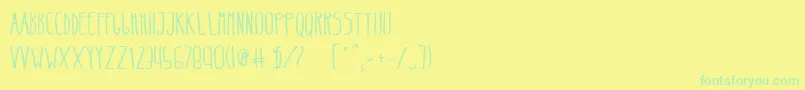 Fonte BeltaRegular – fontes verdes em um fundo amarelo