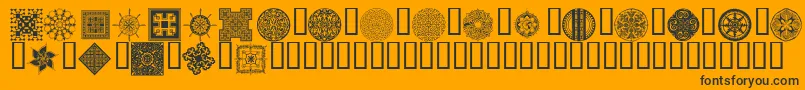 Wmdesigns2-Schriftart – Schwarze Schriften auf orangefarbenem Hintergrund