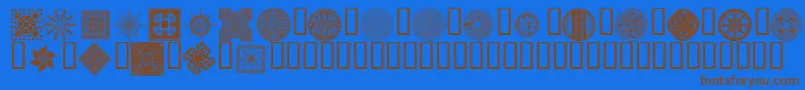 フォントWmdesigns2 – 茶色の文字が青い背景にあります。