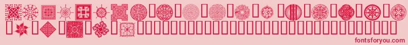 Fonte Wmdesigns2 – fontes vermelhas em um fundo rosa