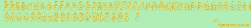 Jfsnobiz Font – Orange Fonts on Green Background