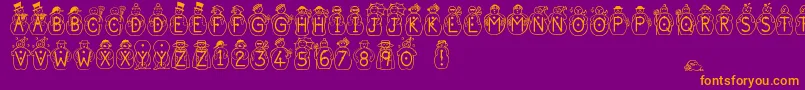 Jfsnobiz Font – Orange Fonts on Purple Background