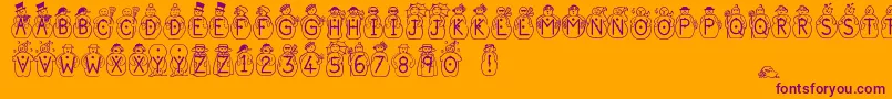 Jfsnobiz-Schriftart – Violette Schriften auf orangefarbenem Hintergrund