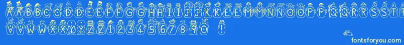 Jfsnobiz Font – Yellow Fonts on Blue Background