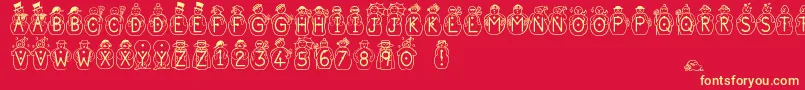 Шрифт Jfsnobiz – жёлтые шрифты на красном фоне