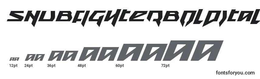 SnubfighterBoldItalic Font Sizes