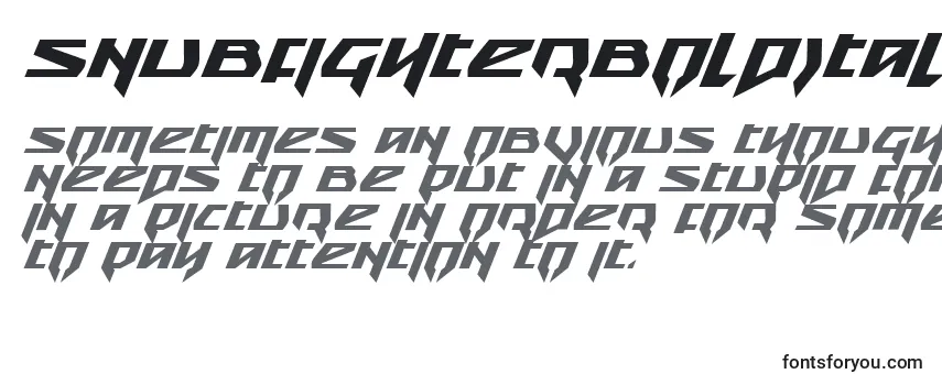 Review of the SnubfighterBoldItalic Font