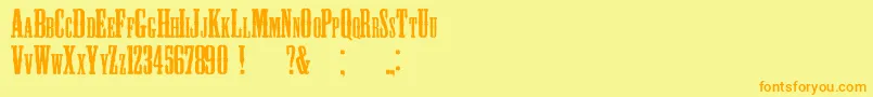 Blackhawk Font – Orange Fonts on Yellow Background