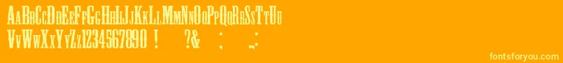 Blackhawk Font – Yellow Fonts on Orange Background