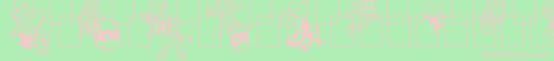 TinyHeroes Font – Pink Fonts on Green Background