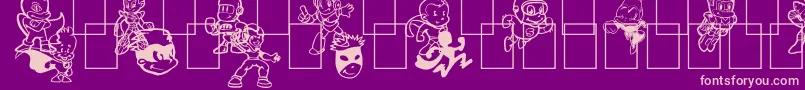 TinyHeroes Font – Pink Fonts on Purple Background