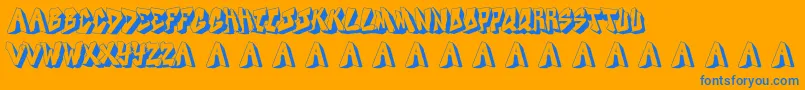 Docallismeonstreet Font – Blue Fonts on Orange Background