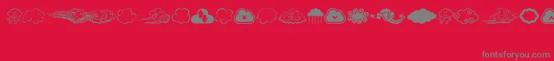 Fonte CloudsMix – fontes cinzas em um fundo vermelho