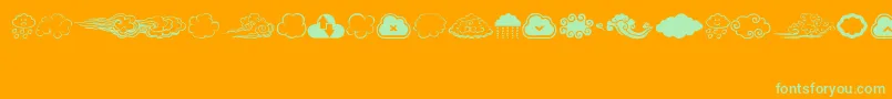 CloudsMix-fontti – vihreät fontit oranssilla taustalla