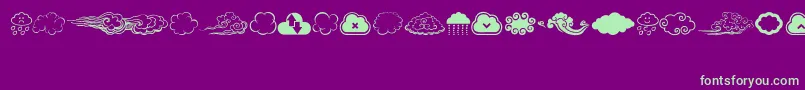 CloudsMix Font – Green Fonts on Purple Background