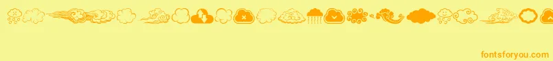 CloudsMix Font – Orange Fonts on Yellow Background