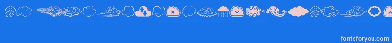 CloudsMix Font – Pink Fonts on Blue Background