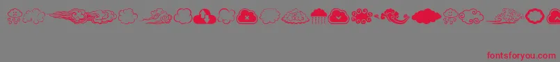 CloudsMix Font – Red Fonts on Gray Background