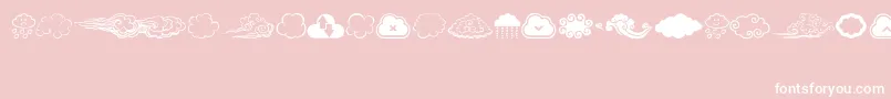 Fonte CloudsMix – fontes brancas em um fundo rosa