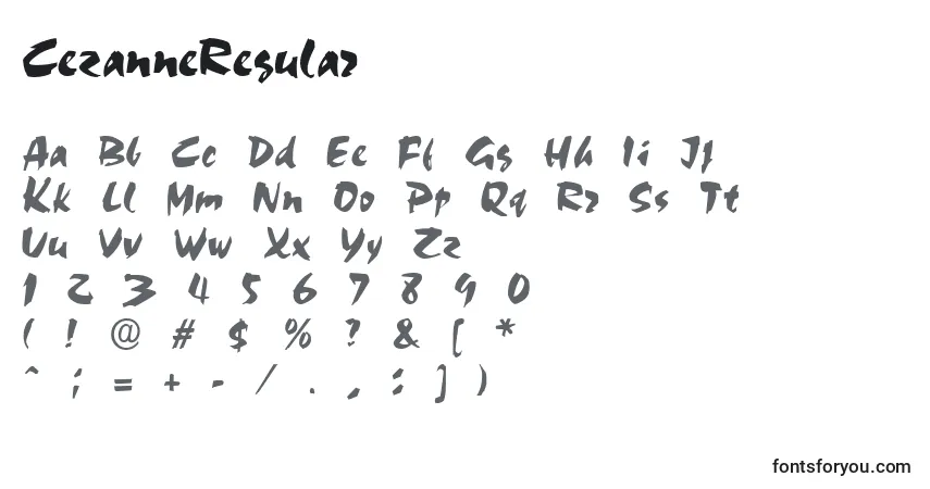 Schriftart CezanneRegular – Alphabet, Zahlen, spezielle Symbole