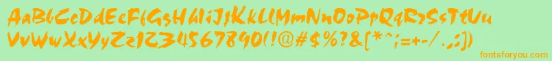 CezanneRegular Font – Orange Fonts on Green Background