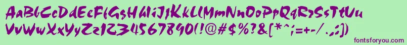 CezanneRegular Font – Purple Fonts on Green Background