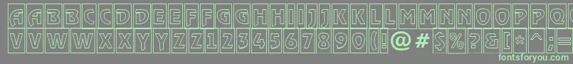 フォントRewindertitulcmotlRegular – 灰色の背景に緑のフォント