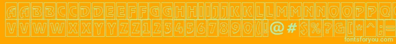 RewindertitulcmotlRegular Font – Green Fonts on Orange Background