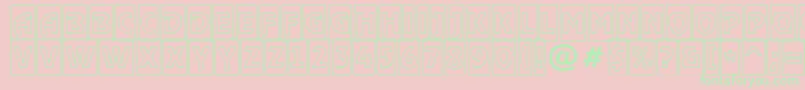 RewindertitulcmotlRegular-Schriftart – Grüne Schriften auf rosa Hintergrund