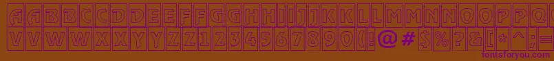 RewindertitulcmotlRegular-fontti – violetit fontit ruskealla taustalla