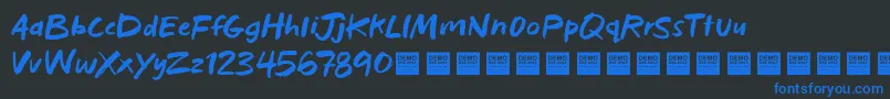 BadHabitsDemo Font – Blue Fonts on Black Background