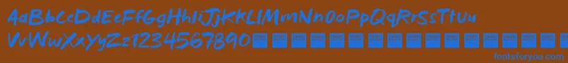 Шрифт BadHabitsDemo – синие шрифты на коричневом фоне