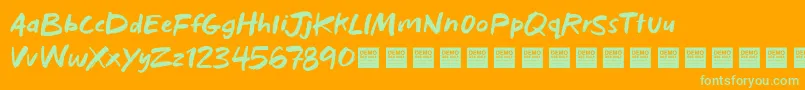 BadHabitsDemo Font – Green Fonts on Orange Background