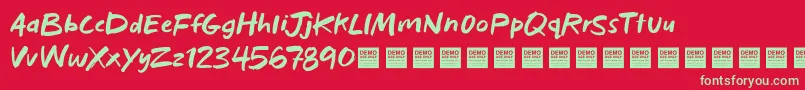 Police BadHabitsDemo – polices vertes sur fond rouge