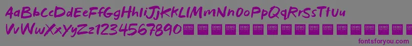 Шрифт BadHabitsDemo – фиолетовые шрифты на сером фоне