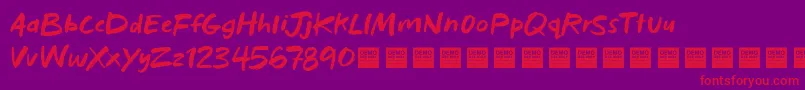 BadHabitsDemo Font – Red Fonts on Purple Background